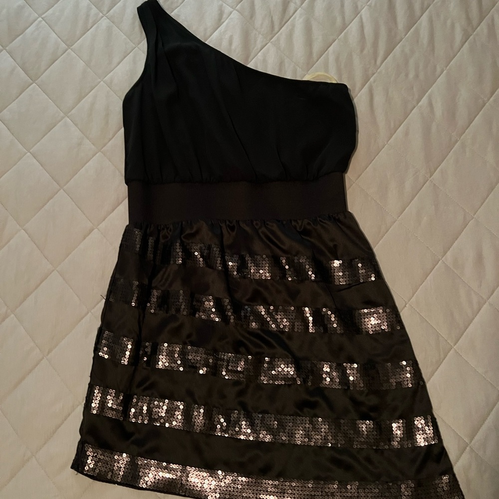 Black sequined mini dress